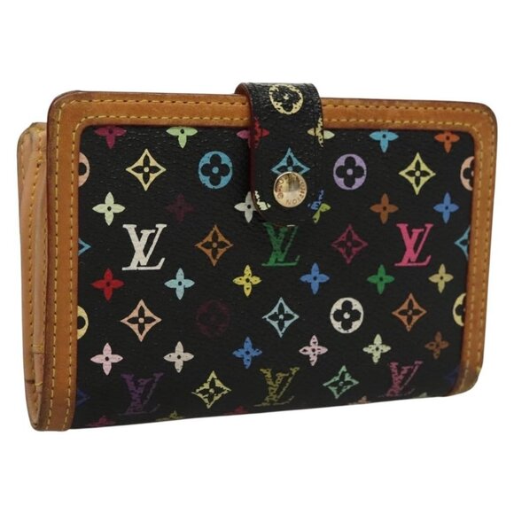 LOUIS VUITTON Multicolor Portefeuille Viennois Wallet Black M92988 Auth BA4300 - Picture 1 of 16
